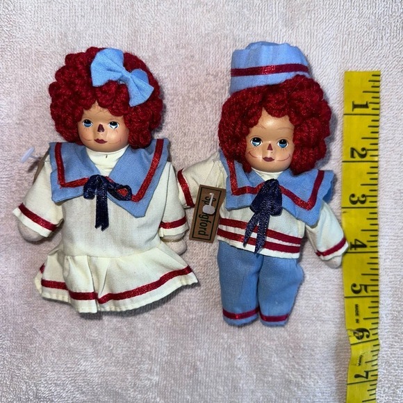 NOS Vintage Springford Raggedy Ann & Andy Porcelain Face Sailor Outfit Doll Set - Picture 7 of 7
